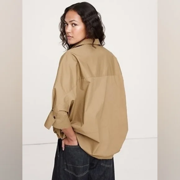 NWT Banana Republic Oversized White Popover Top - Picture 4 of 6